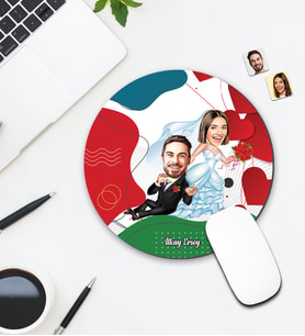 Kişiye Özel Karikatür Evli Çift Tasarımlı Mouse Pad 118
