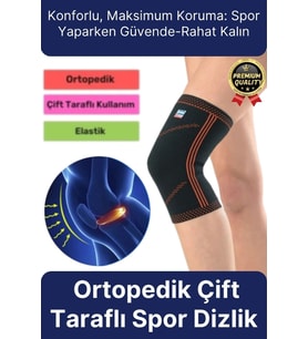 Premium Seri Konforlu Maksimum Koruma Ortopedik Çift Taraflı Elastik Örme Likralı Spor Dizlik Unisex (Çok Renkli)