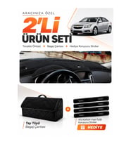 e-biz CHEVROLET CRUZE J300 MAKYAJSIZ (2008-2011) Uyumlu Torpido + Tay Tüyü Çanta - Siyah - CH006