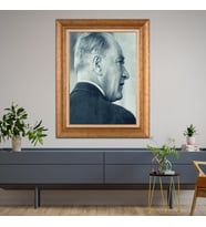 Altın Varaklı Paspartulu Çerçeveli Tablo hb1275