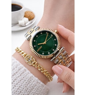 DKNY 2 Yıl Garantili 5 Atm Suya Dayanıklı Kararma Renk Atma Yapmaz Kadın Kol Saati+Bileklik DL042.75