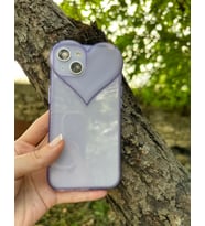Iphone 13/14 Uyumlu Renkli Kalp Desenli Lüx Kılıf (Mor)