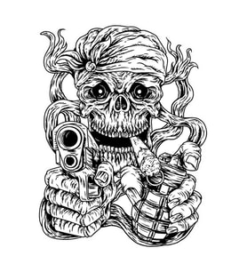 Silahlı Kurukafa Kuru Kafa Kurukafa Araba Sticker 19CM