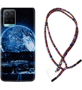 Vivo Y11S Y21S Y20 Y20S Y70 Kılıf Boyun Asklı Rasta Silikon Mavi Gece 1605