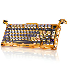GravaStar Mercury K1 Pro RGB Kablosuz Mekanik Gaming Klavye, İngilizce Q, Battle-Worn Yellow