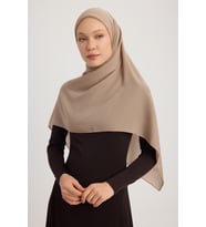 MıssColor A2801 Büyük Şifon Eşarp 120x120 - Bej (Vizon)