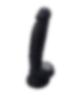 Konyax Testisli Siyahi 20 cm Dildo