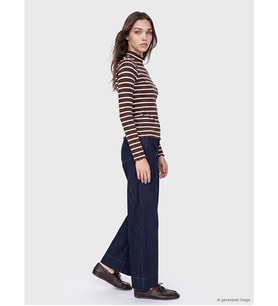 LCW Modest İndigo Wideleg Kadın Jean Pantolon