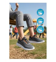 Walkway Motano F Siyah-Beyaz Unisex Çocuk Spor Ayakkabı