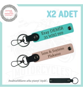 Fonksiyonel ve Şık Tasarım Arayanlara – 2’li İsme Ve Plakaya Özel Anahtarlık, Yavruağzı-Turkuaz-Syh