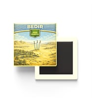 Retro Suudi Arabistan Bedir Şehri Temalı Vintage Buzdolap Magneti – 9x9 cm