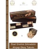 #OkeyTakımı Kir Tutmayan Çizilmeye Dayanıklı Gold Ahşap Lüks Ev Kafe Okey Takımı