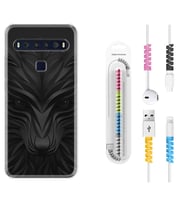 TCL 10L 10 Plus 10SE 20E 20SE 30SE L7 Kılıf Kablo Koruma Spiral Silikon Black Fox 1325