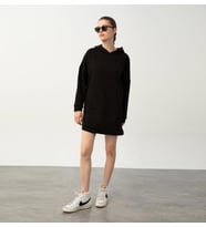 Nors Frig Kapüşonlu Tunik Sweatshirt Siyah