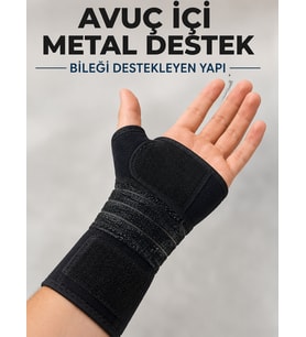 Ayarlanabilir El Bilek Desteği Metal Destekli Cırtlı Bileklik El Ateli