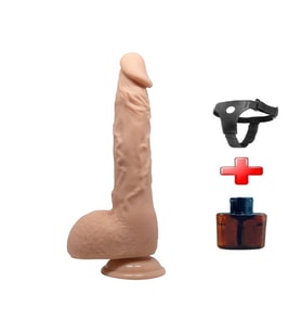 OdinsShop 24 cm Belden Bağlamalı Realistik Vantuzlu Melez Dildo Penis