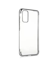 Realme C15 Kılıf İnce Köşeleri Renkli Şeffaf Silikon (Gri)