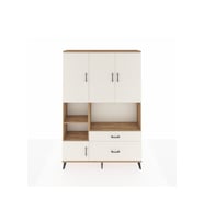 Arges Gardrop 7 Raflı 2 Çekmeceli 5 Kapaklı 132x30x195 Çam-Aytaşı