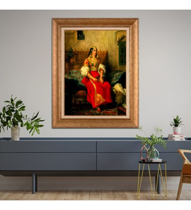 Altın Paspartulu Çerçeveli Tablo CV1637 (Gold)