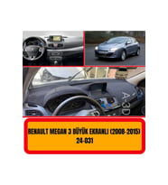 Renault Megane 3 2008-2015 Ekranlı Ön Gögüs Panel Torpido Koruma Koruyucu Kilifi Halisi Örtüsü