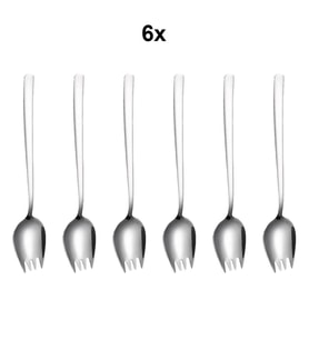 304 Çelik 6 Adet Silver Çatallı Kaşık Sofra Salata Tatlı Meyve Çatalı cin751by-6