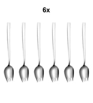 304 Çelik 6 Adet Silver Çatallı Kaşık Sofra Salata Tatlı Meyve Çatalı cin751by-6