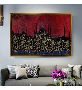 Altın Çerçeveli dekoratif tablo a431 (Gold)