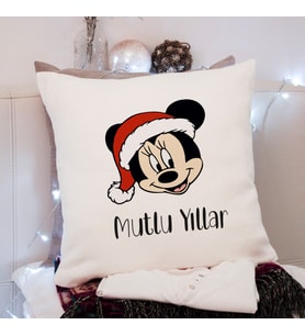 Minnie Mouse & Yılbaşı & Mutlu Yıllar Tasarımlı Yastık