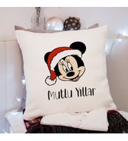 Minnie Mouse & Yılbaşı & Mutlu Yıllar Tasarımlı Yastık