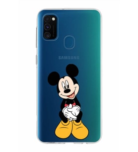 Samsung Galaxy M30s Kapak Mickey Mouse Tasarımlı Şeffaf Silikon Kılıf