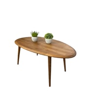 Fawdecor Asimetrik Masif Ahşap Modern İskandinav Oval Açık Meşe / Ceviz / Kestane / Antrasit Orta Sehpa (Ceviz)
