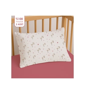 %100 Pamuklu Bebek Yastık Kılıfı 35x45 ( 2 Adet )