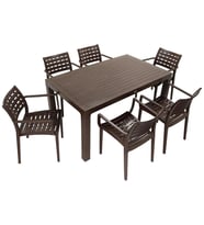 Mandella Wood 90x150 Cafe Koltuk Masa Takımı KAHVERENGİ
