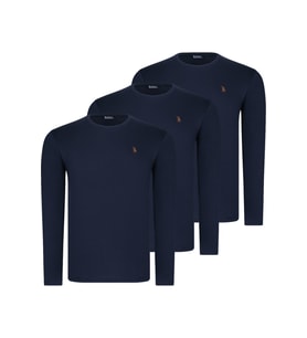 ÜÇLÜ SET T8588 DEWBERRY YUVARLAK YAKA ERKEK SWEATSHIRT-LACİVERT-LACİVERT-LACİVERT