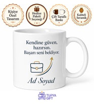 İş Görüşmesi Kupası Mülakata Hazırlık Özgüven Hediye Bardak İş Arayan