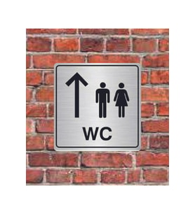 Wc İleride Yazılı Metal Yönlendirme Levhası 15x15 cm