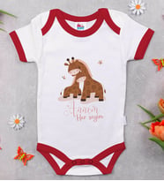 BK Kids Annem Her Şeyim Tasarımlı Kırmızı Bebek Body Zıbın-2