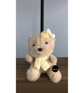 Sevimli Şapkalı Atkılı Ayıcık Peluş Oyuncak Anahtarlık Hediyelik Uyku Arkadaşı 15 Cm (Çok Renkli)