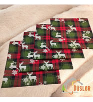4 Adet Yeniyıl Yılbaşı Desenli Kırlent Kılıfı,Yılbaşı Temalı Home Kırlent Kılıfı,Dekoratif Yastık Kılıfı 40x40 (Kırmızı-Yeşil)