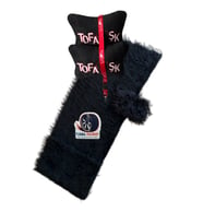 Tofaş Torpido Üstü Uzun Tüylü Siyah Peluş Örtü / Siyah Polar Boyun Yastık & Vites Püskülü