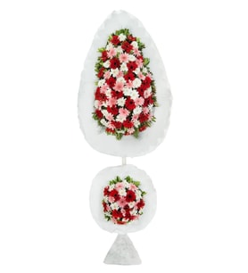 Renkli Gerbera Üçlü Çelenk