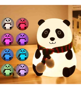Exenet Sevimli Panda Gece Lambası – Yumuşak Dokulu, Renk Değiştiren LED Işık, Şarjlı, Dekoratif Sürpriz Hediyelik
