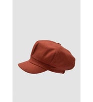 Kadın Yünlü Vintage Kasket Retro Kışlık Şapka (Kiremit)