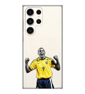 Samsung Galaxy S23 ULTRA Uyumlu Ronaldo Nazario Futbol Tasarımlı Şeffaf Telefon Kılıfı
