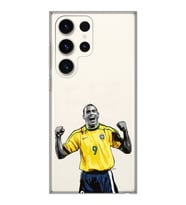 Samsung Galaxy S23 ULTRA Uyumlu Ronaldo Nazario Futbol Tasarımlı Şeffaf Telefon Kılıfı