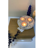 Mermer Desenli Dekoratif Beton Mumluk Seti