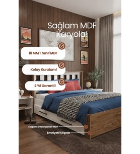 Stark 4 Çekmeceli Çift Kişilik MDF Karyola