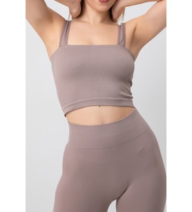 DoReMi Seamless Fitilli Kare Yaka Kalın Askılı Spor Sütyen