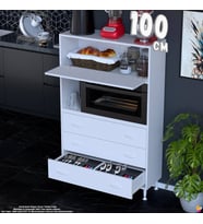 Eliusta Nola 100 cm Fırın Dolabı Üstü Kapaklı 3 Çekmeceli Çok Amaçlı Mutfak Kiler Banyo Dolabı 100x150x32 cm