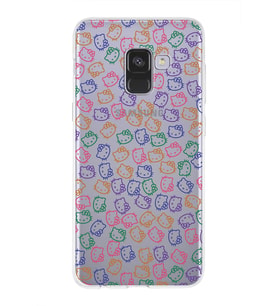 Samsung Galaxy A8 (2018) Uyumlu Kapak Hello Kitty Tasarımlı Şeffaf Silikon Kılıf